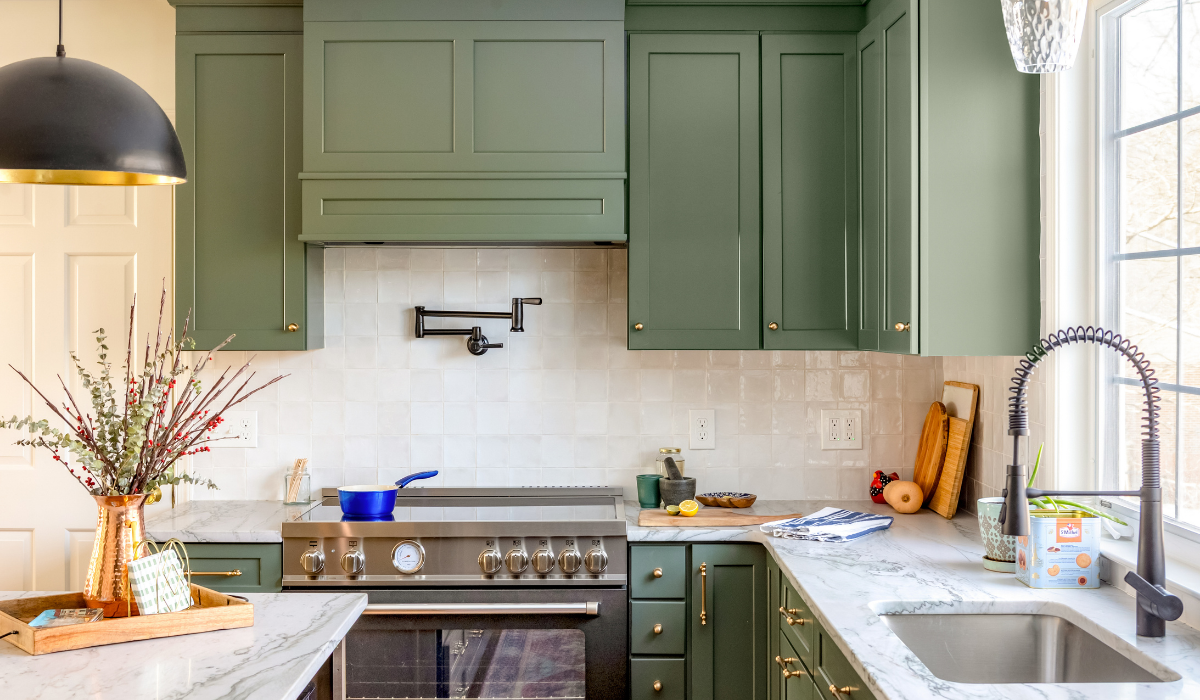 Rich Green Cabinetry. Kitchen Remodel by Scherr Contracting project photo 10