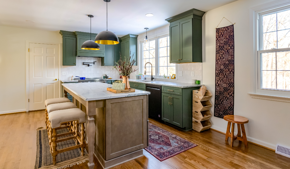 Rich Green Cabinetry. Kitchen Remodel by Scherr Contracting project photo 11