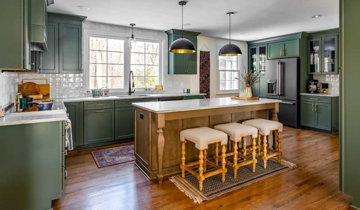 Rich Green Cabinetry. Kitchen Remodel by Scherr Contracting project photo 13