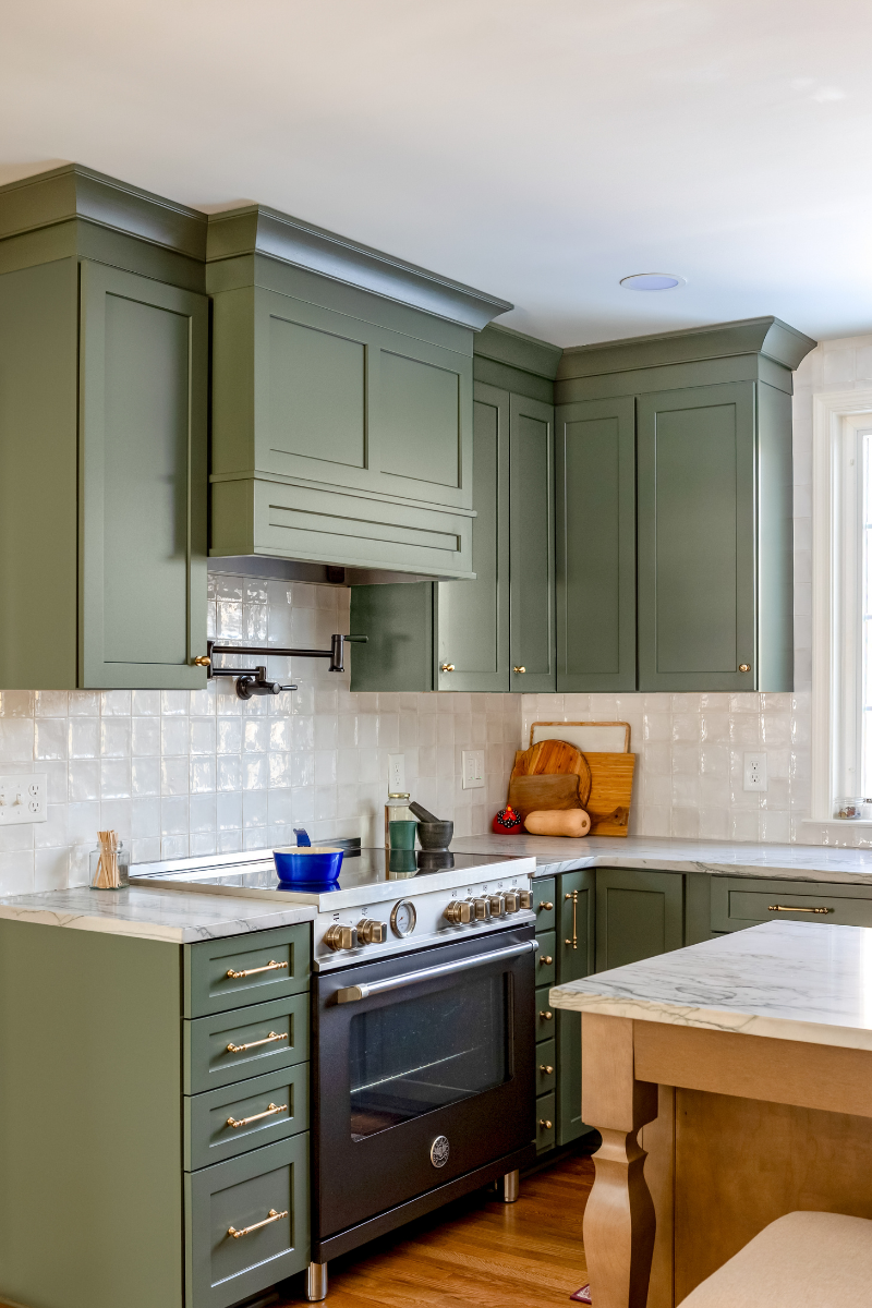 Rich Green Cabinetry. Kitchen Remodel by Scherr Contracting project photo 6