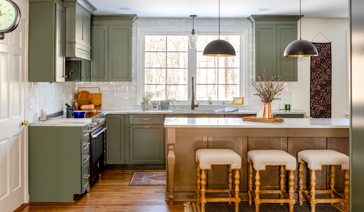 Rich Green Cabinetry. Kitchen Remodel by Scherr Contracting project photo 3